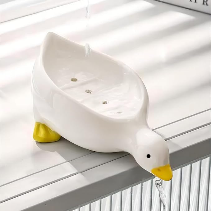 Cute Duck - shaped Ceramic Soap Dish, an Adorable Bathroom Item