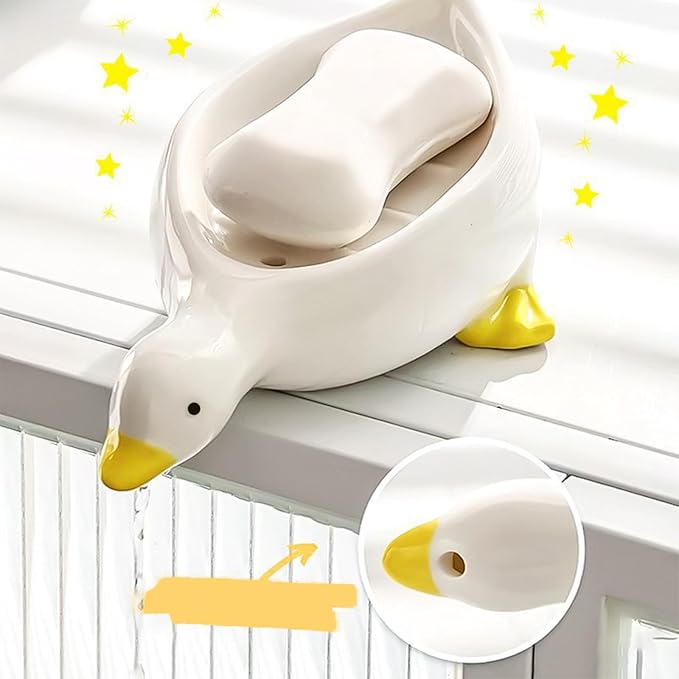 Cute Duck - shaped Ceramic Soap Dish, an Adorable Bathroom Item