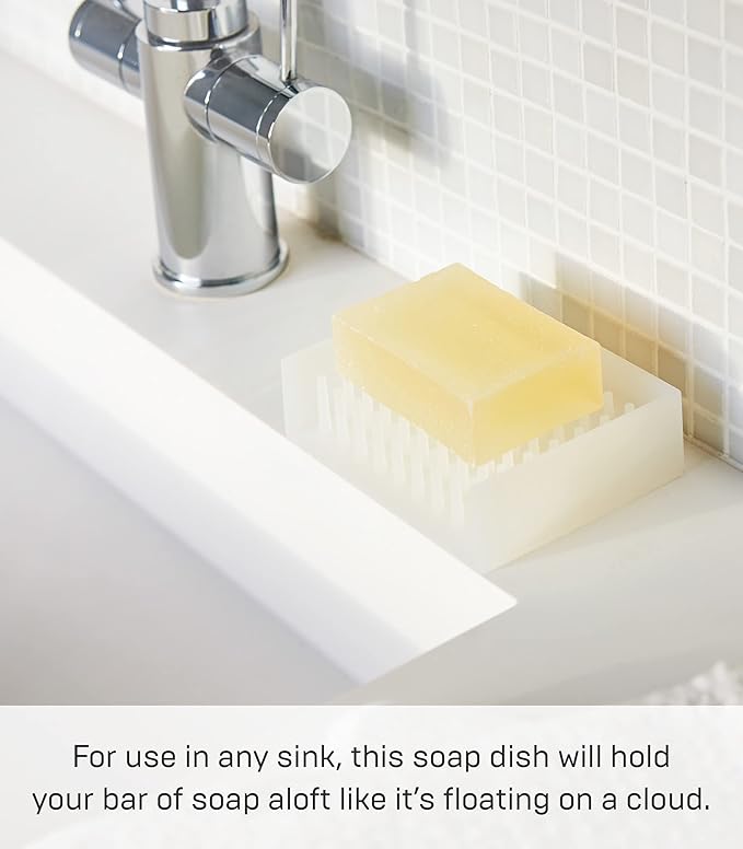 Simple and Practical Square Draining Soap Dish, a Great Bathroom Organizer