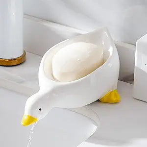 Cute Duck - shaped Ceramic Soap Dish, an Adorable Bathroom Item
