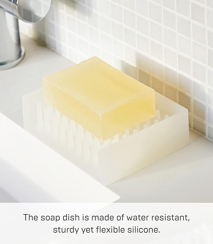 Simple and Practical Square Draining Soap Dish, a Great Bathroom Organizer