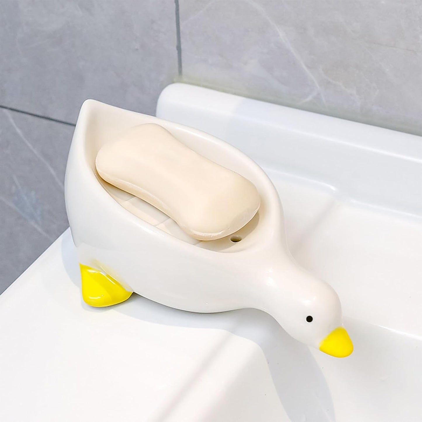 Cute Duck - shaped Ceramic Soap Dish, an Adorable Bathroom Item